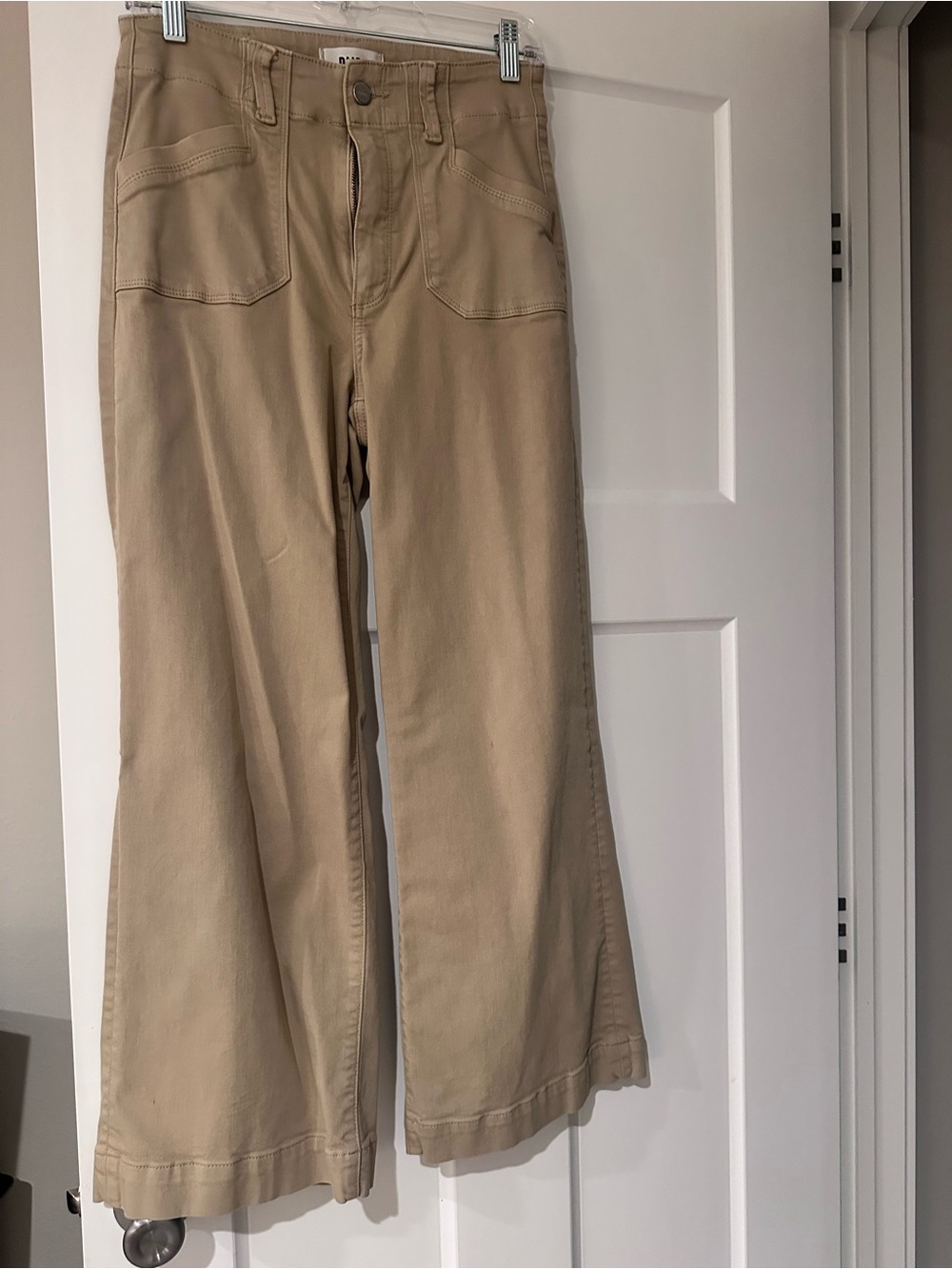 PAIGE Anessa Wide-Leg Jeans in Khaki